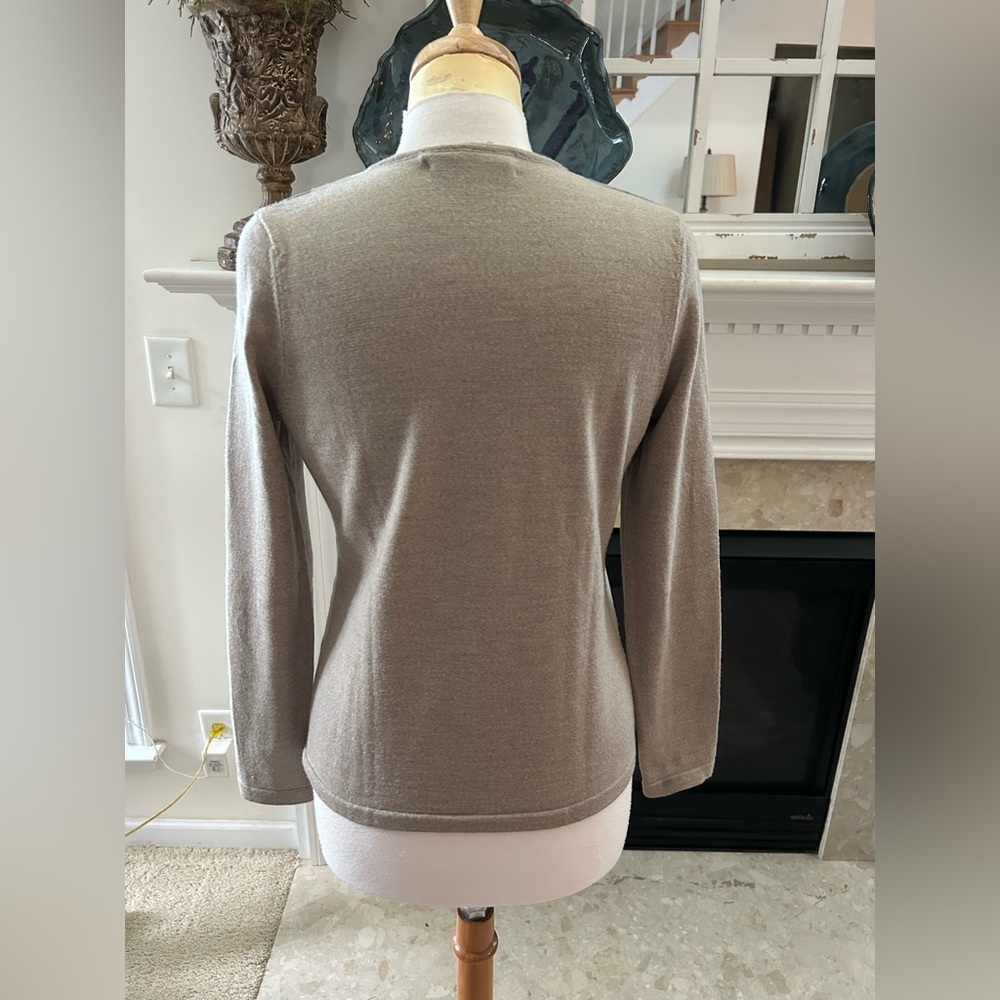 Simons V-Neck Argyle Sweater - Brown and Cream - Picture 6 of 8